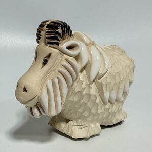 Vtg Artesania Rinconada White Mountain Goat Art Pottery Figurine 3.5" Retired